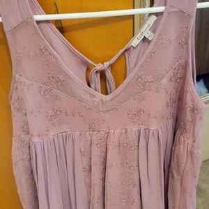 Cozy casual. Size small. Mauve lace mini dress. Relaxed/flowy fit.
